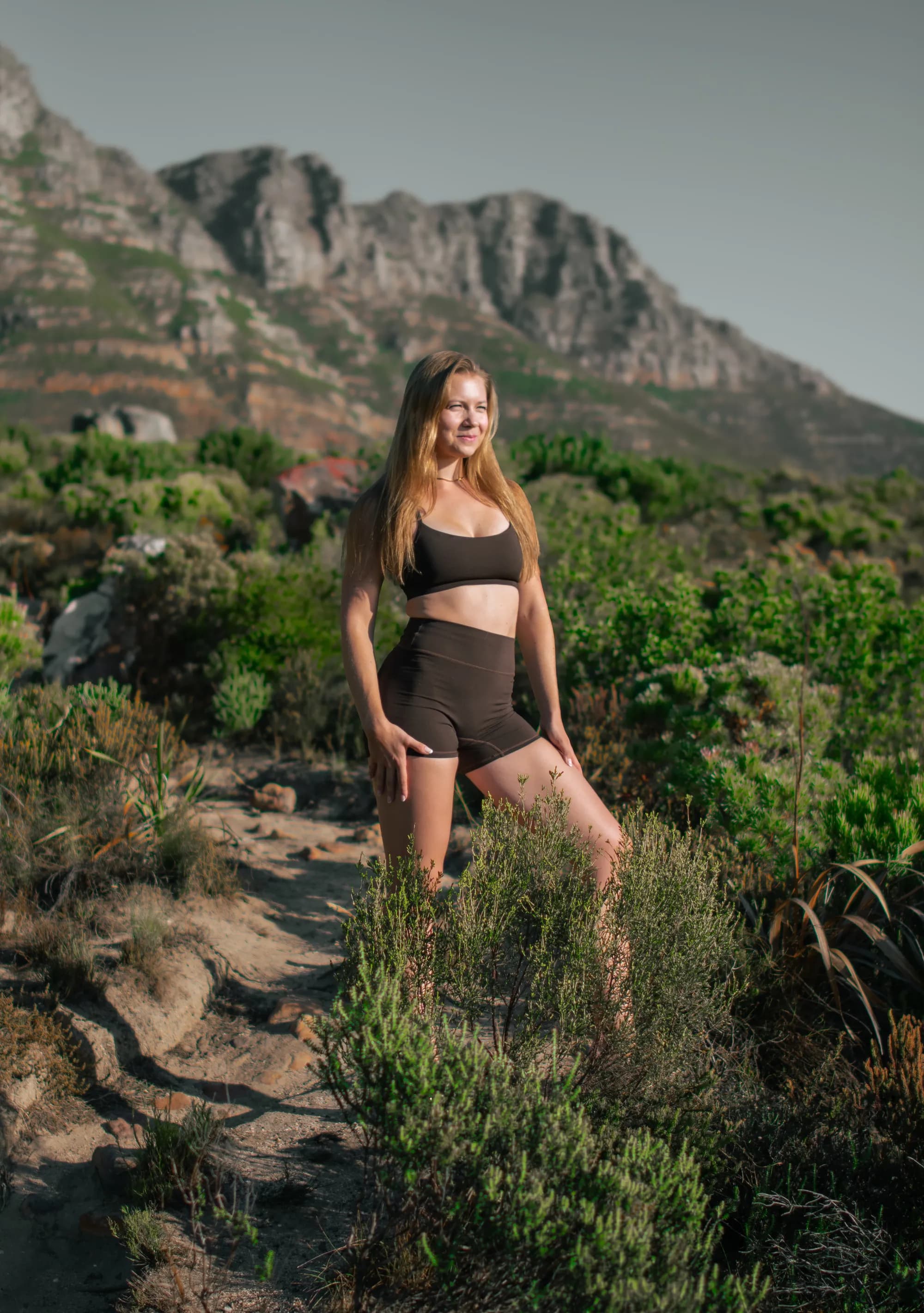 Madison Griffin on mountain trail in athletic wear